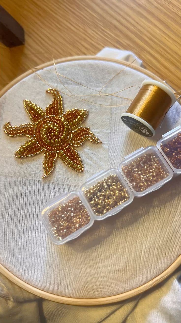 Beads embroidery